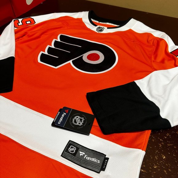 Fanatics Mens White Orange Philadelphia Flyers #9 Carter Hart NHL-Hockey Jersey - Picture 3 of 8